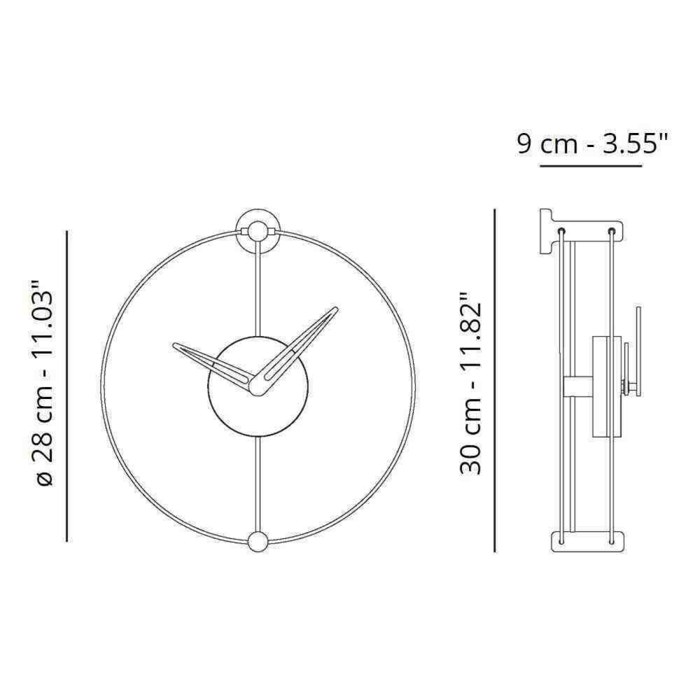 Nomon nano wall clock walnut black g2 v1699194745