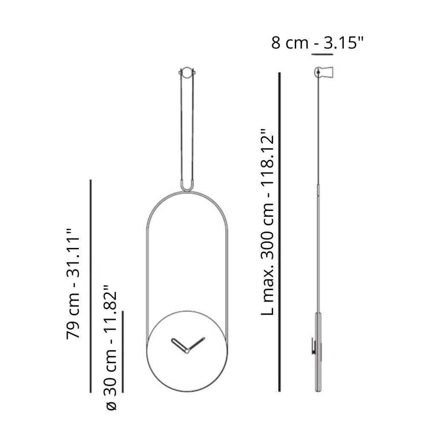 Nomon colgante wall clock walnut black v1699194633
