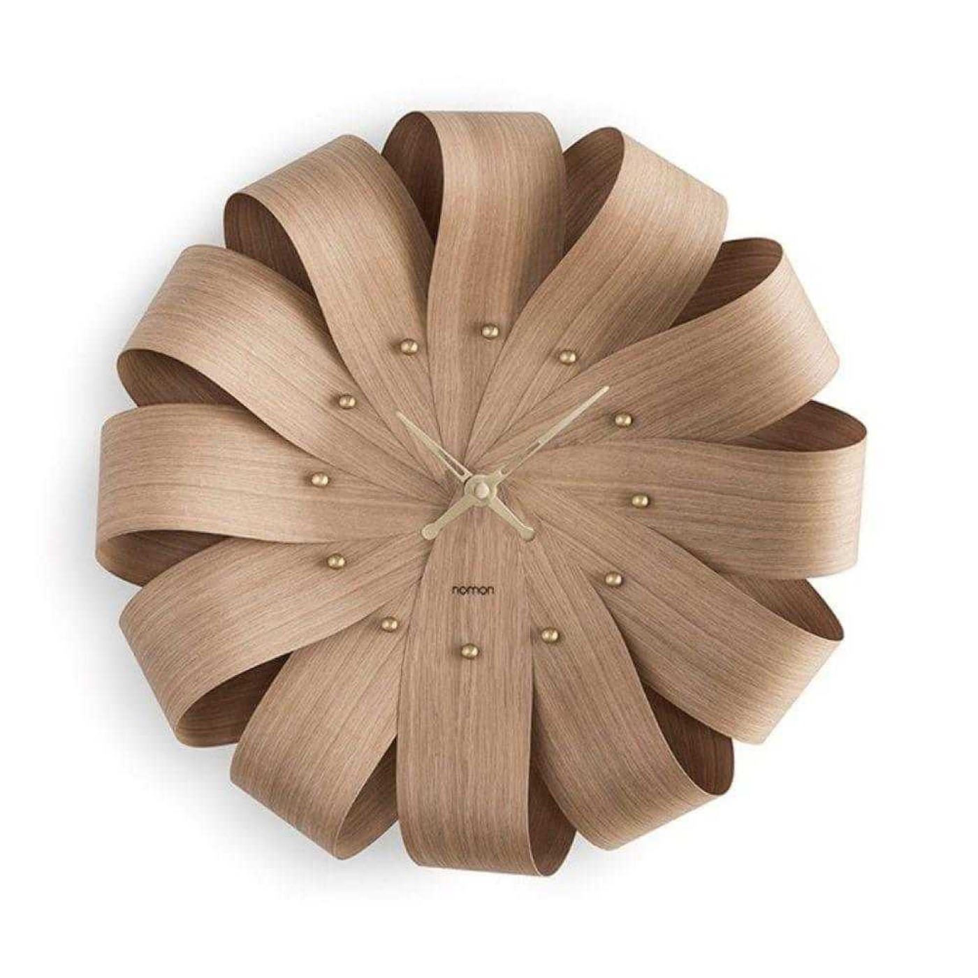 Nomon brisa oak wall clock brass g3 v1699194527