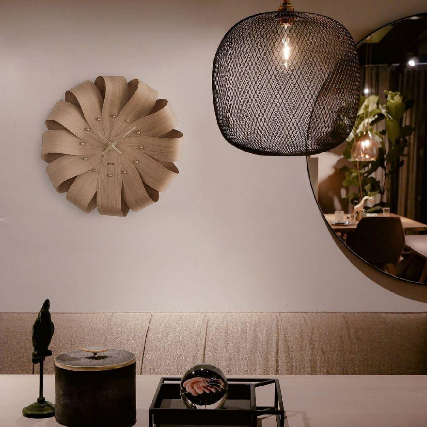 Nomon brisa oak wall clock brass g3 v1699194527