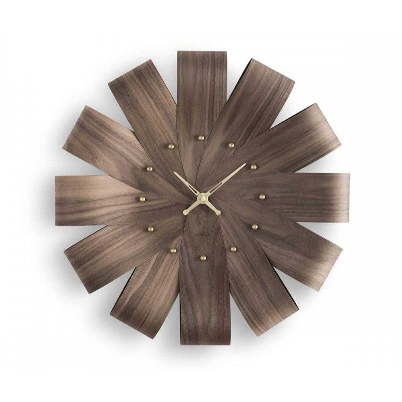 Nomon ciclo walnut wall clock brass g2 v1699194523