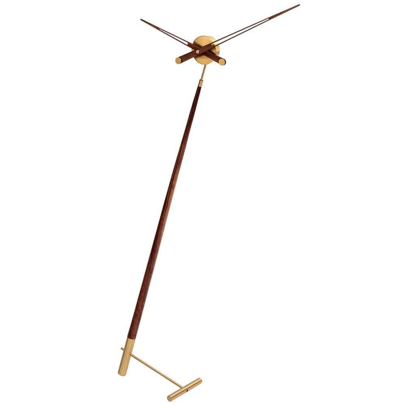 Pisa N Clock Steel / Chromed Brass / Walnut by Nomon | Transforma