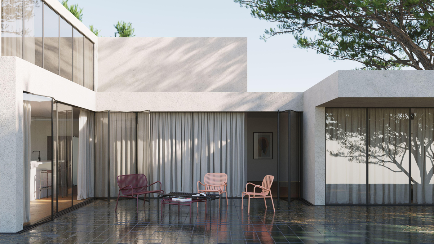 M0741318 week end rectangular table large glass green PF packshot 2