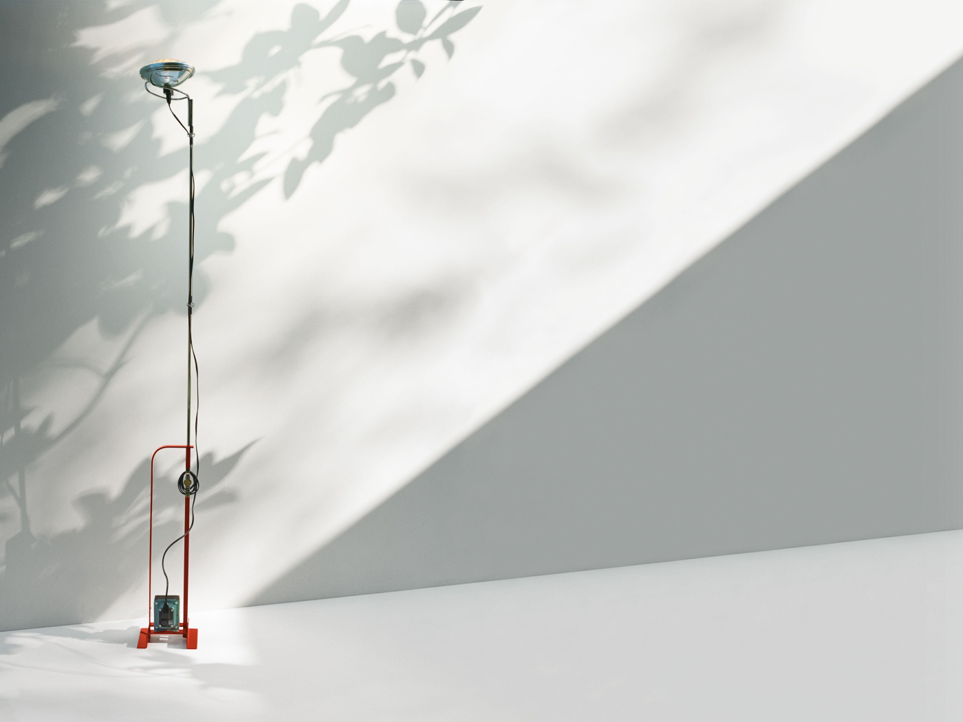 Toio led red floor castiglioni flos 01