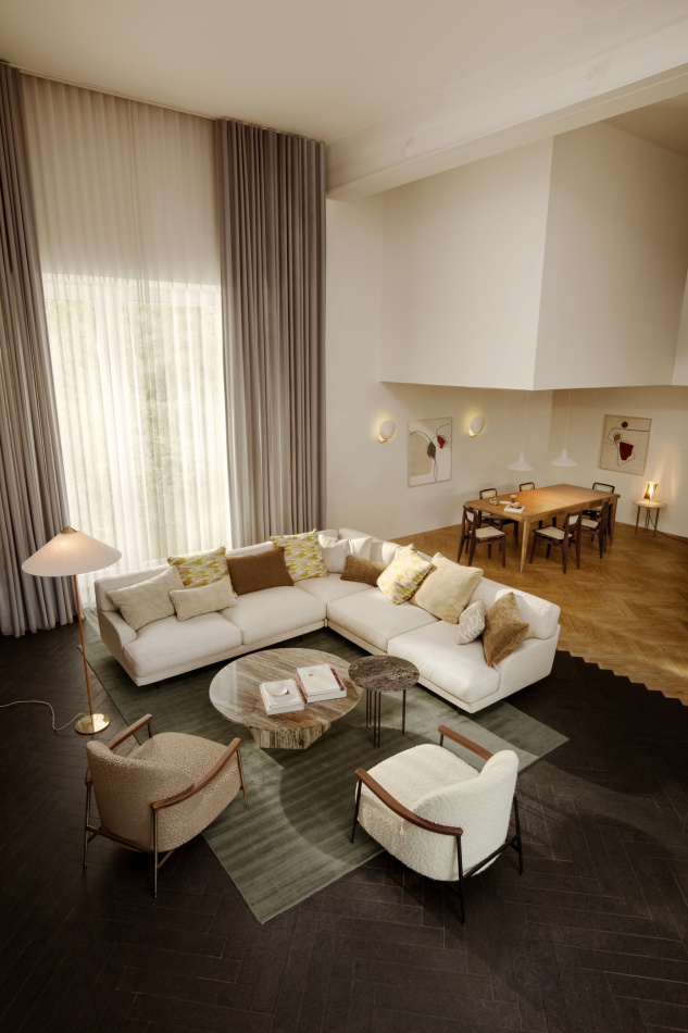 Trefle Stool Grashoppa Floor Lamp Sejour Lounge Chair Grashoppa Pendant IOI Coffee Table On