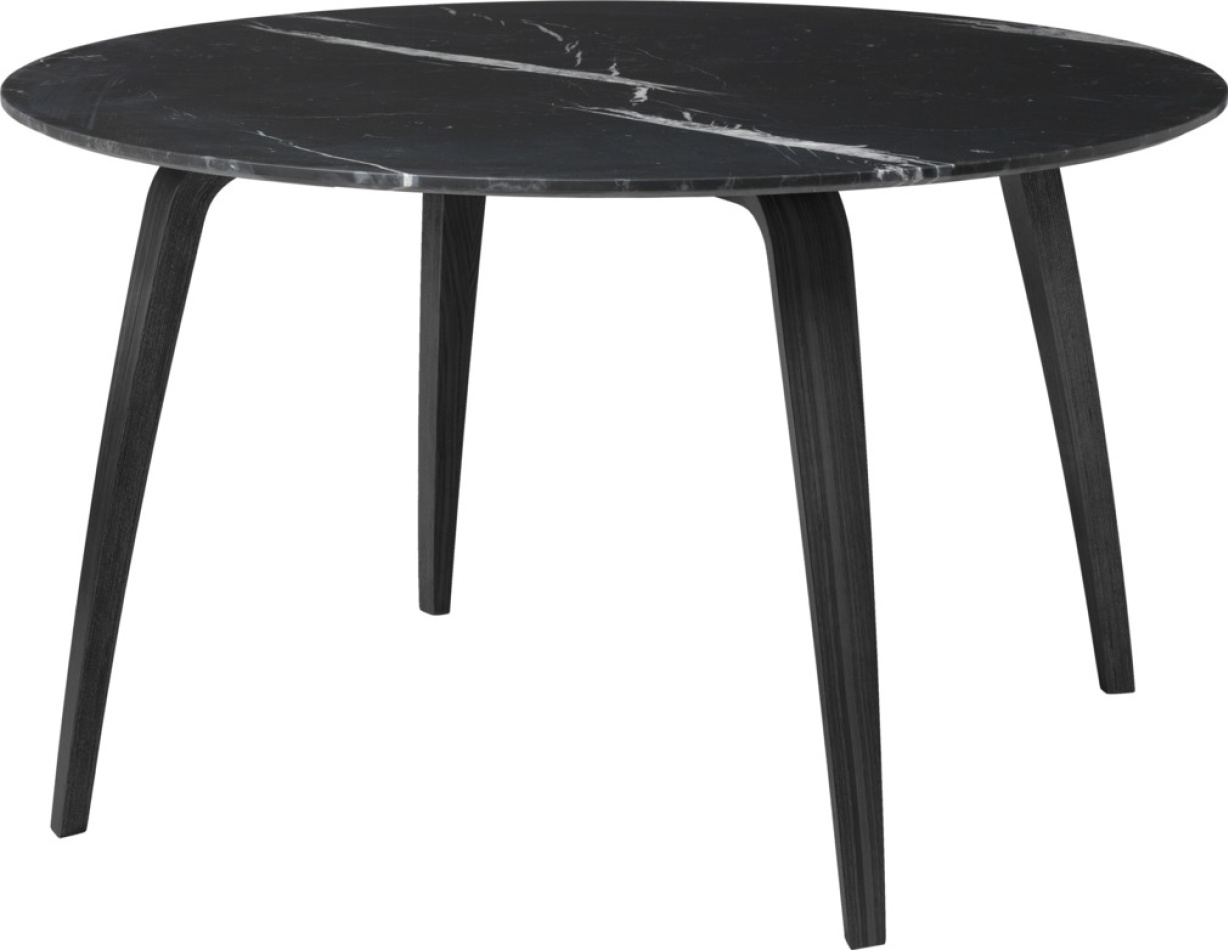 Semi Pendant GUBI Dining Table Round 3 D Dining Chair Unupholstered Center Base Hirek Shell