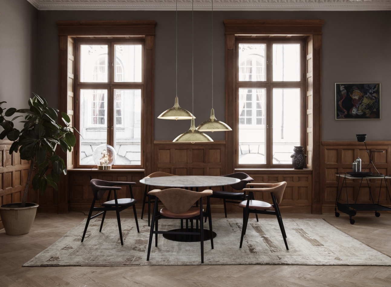 1965 Pendant Masculo Dining Chair Wood Base TS Column Dining Table Mategot Trolley Mategot Flower Pot