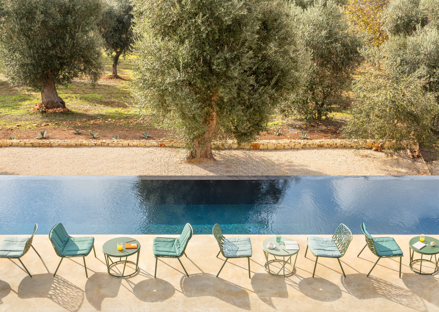 Fast Grande Arche table Forest chairs